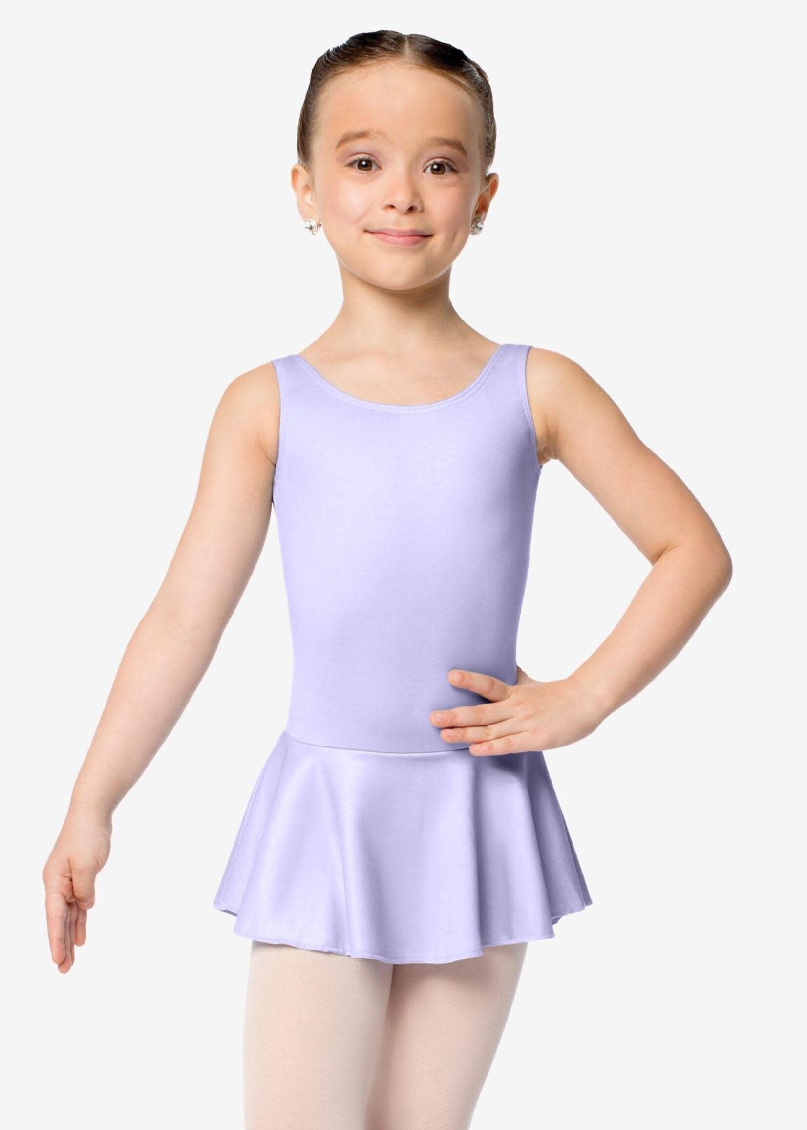 SoDanća SL179 Child Tank, microfiber leotard with princess seams and attached microfiber skirt