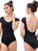 Eurotard 44525 - Eurotard Womens Microfiber Pinch Front Cap Sleeve Low Back Leotard
