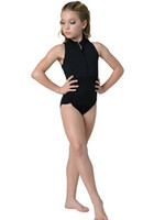 Danshuz 22129C Scuba Child Black leotard with zigzag texture