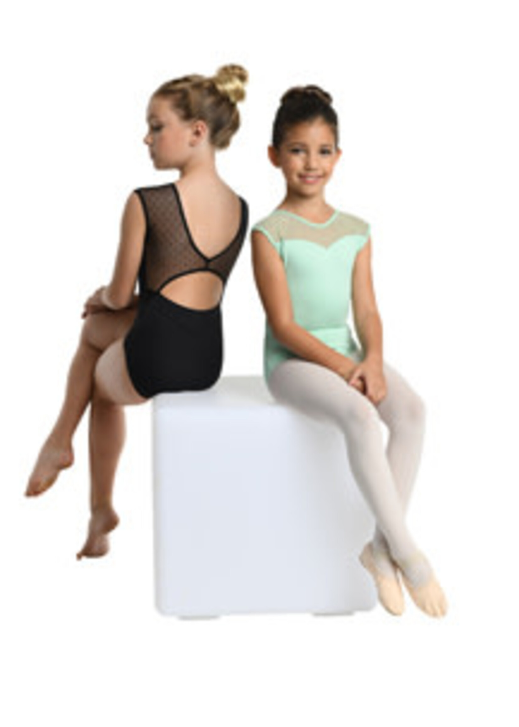Danshuz 23101C Cap length sleeveless Child Black leotard with mesh back