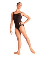 Danshuz 24108A Camisole leotard with wide lace trim at front neck and back edges