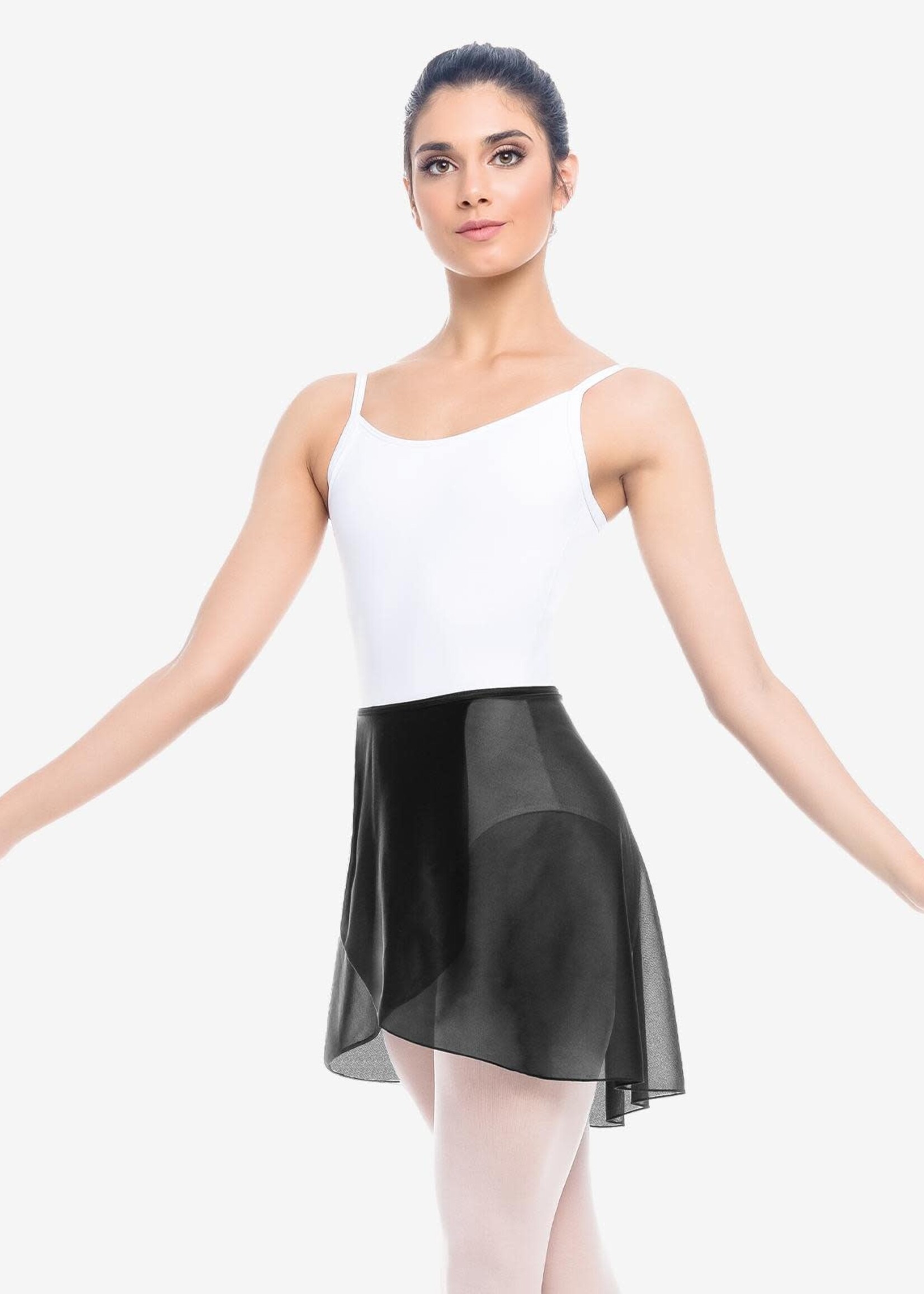 SoDanća SL60 Adult semi sheer wrap skirt SMALL BLACK