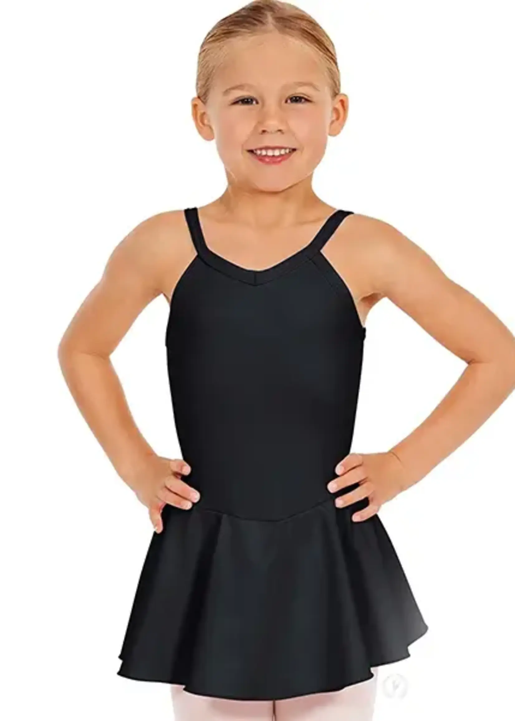 Eurotard 44453 - Girls Microfiber Camisole Dance Dress BLACK