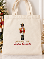 Dancing Doll Nutcracker multicolor embroidered tote bag 15 x 16