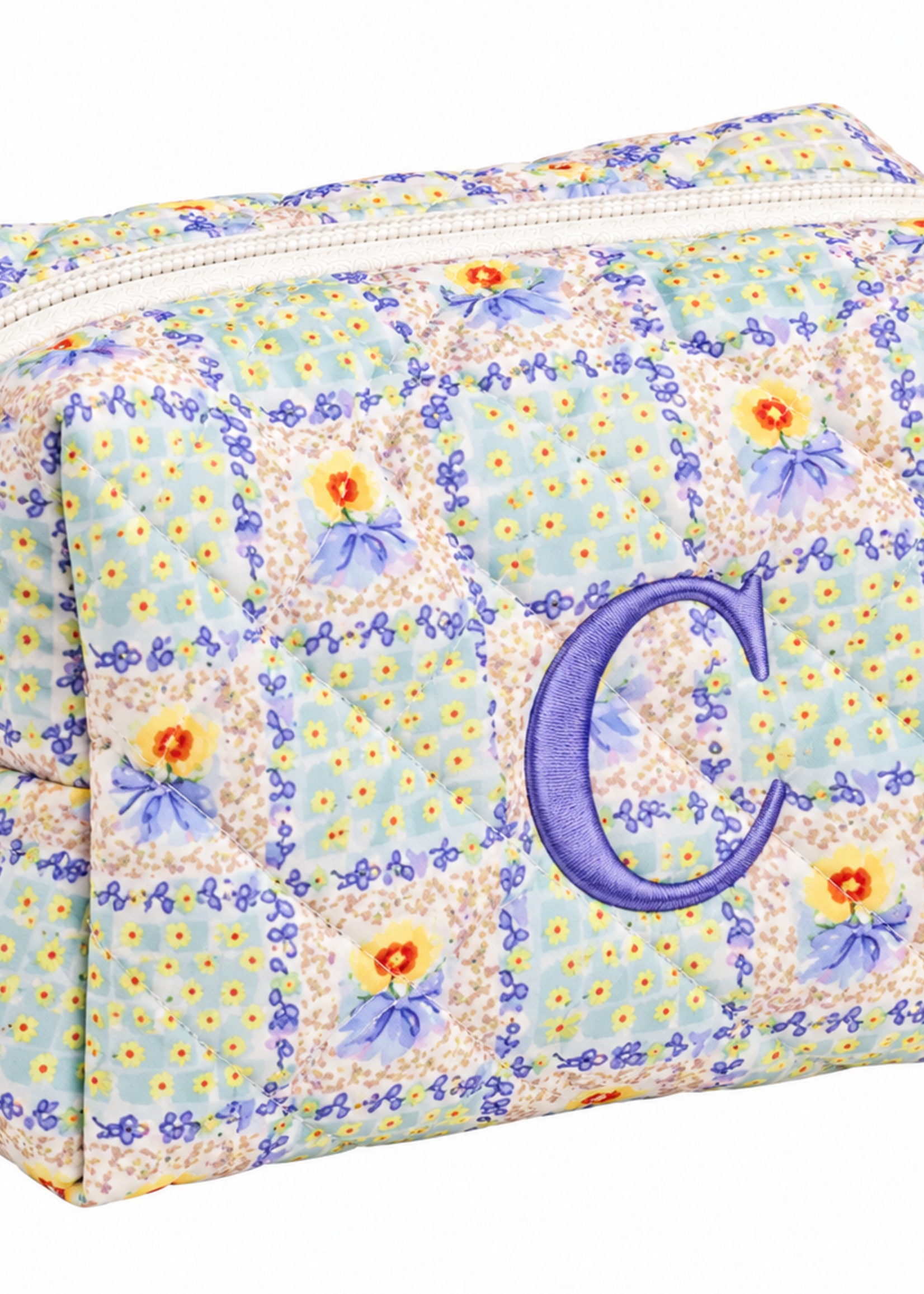 A Pretty Something A Pretty Something Personalized Floral Pouch
