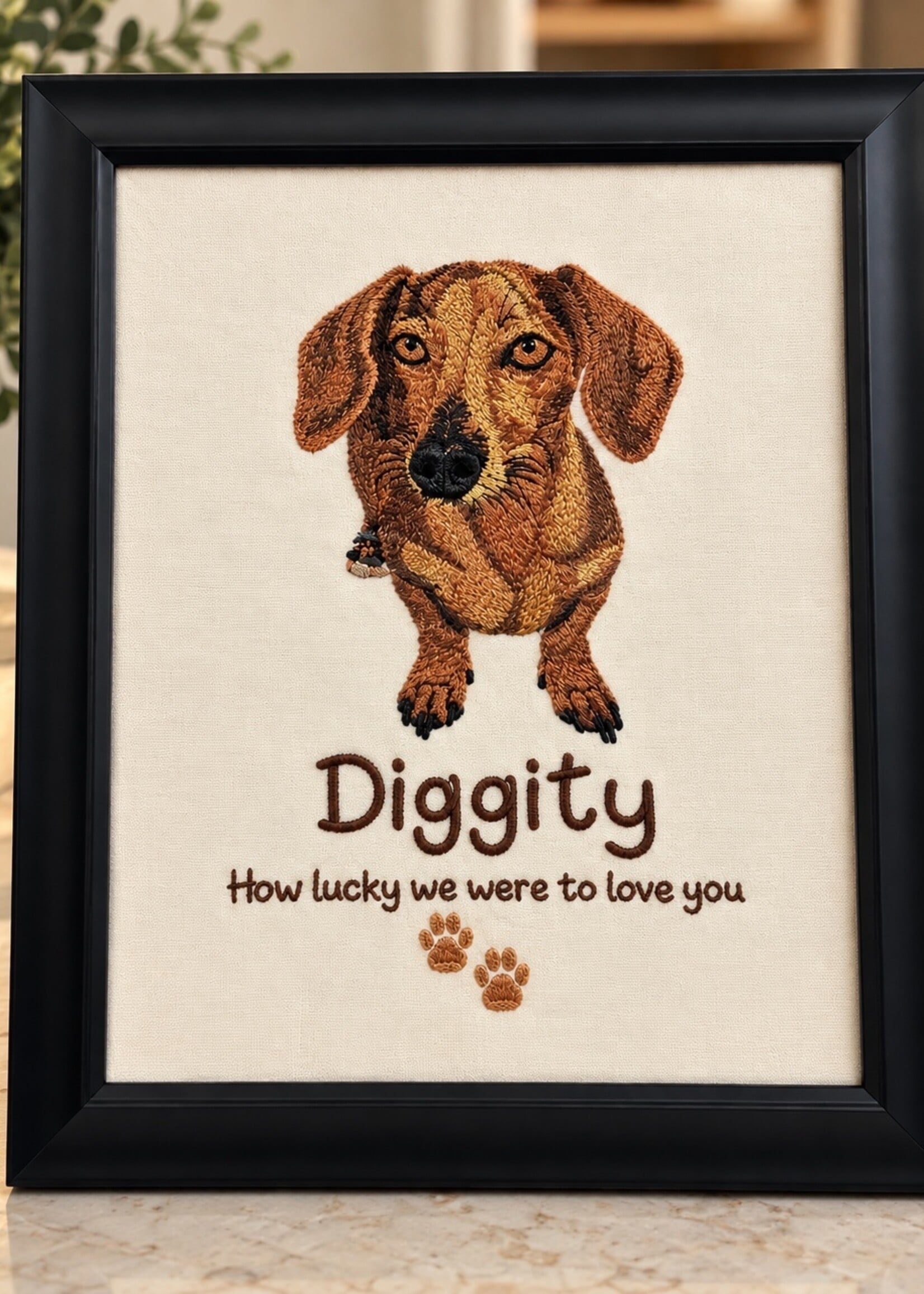 A Pretty Something The Forever Portrait | Custom Embroidered Pet Portrait