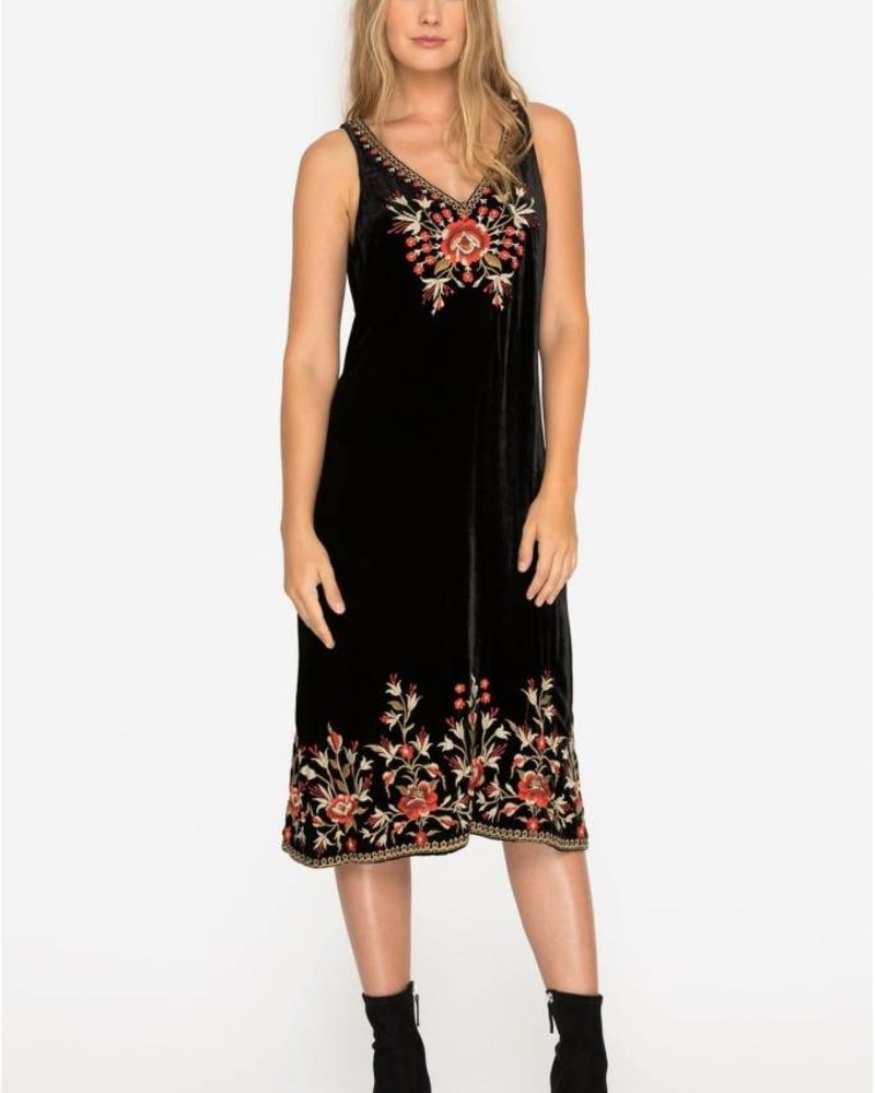 johnny was black velvet dress
