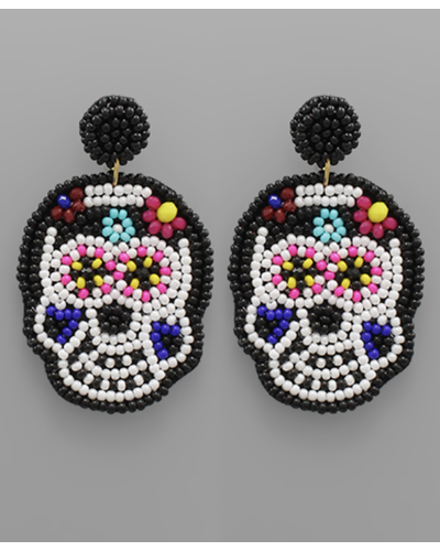 skull bead earrings