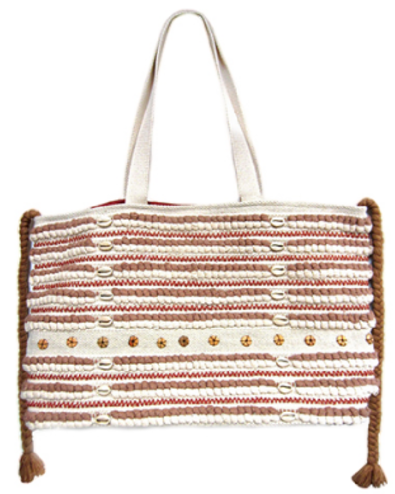 Cowrie Shell Woven Tote