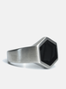 Hexagon Onyx Steel Ring
