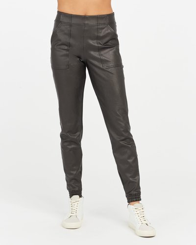 SPANX, Pants & Jumpsuits, Nwot Spanx Faux Leather Joggers In Noir Black