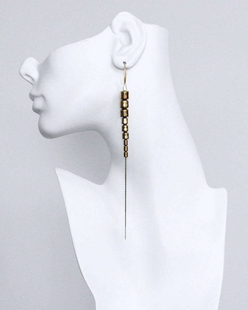 David Aubrey CHRE96 Gold Hematite + Brass Earrings