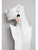 David Aubrey EMIE57 Geo Pink + Navy Wood Earrings