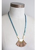 David Aubrey David Aubrey TLD122 Green Hematite Tassel Necklace