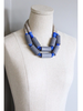 David Aubrey ZLD318 2 Strand Wood + Ghana Glass Necklace