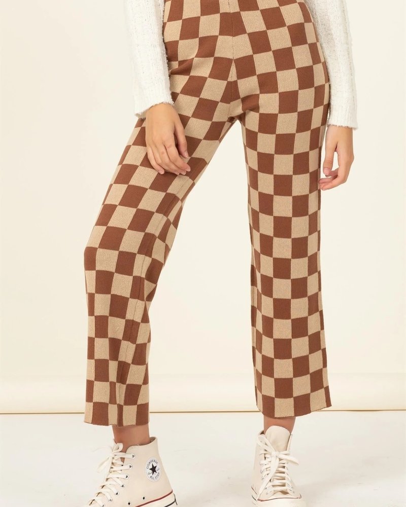 Double Zero Chequered Knit Pants
