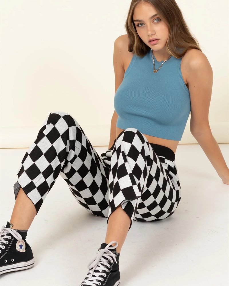 Double Zero Chequered Knit Pants
