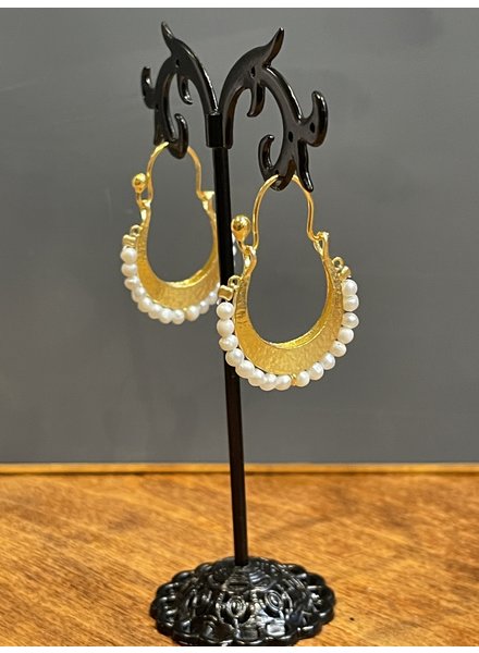Ikat Jewelry Crescent Earrings