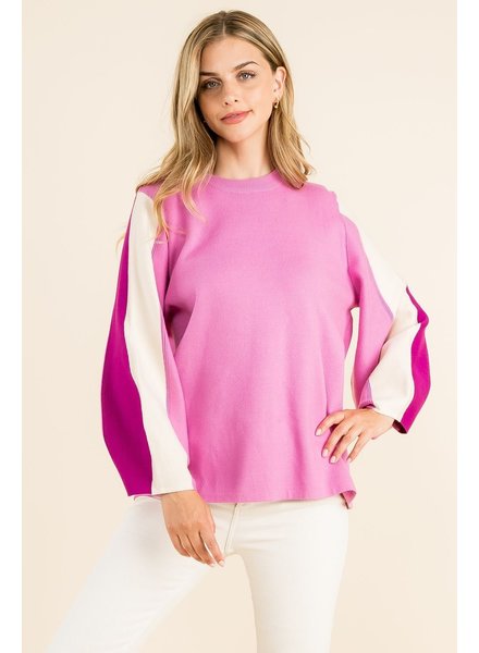 THML Color Block Sleeve Sweater