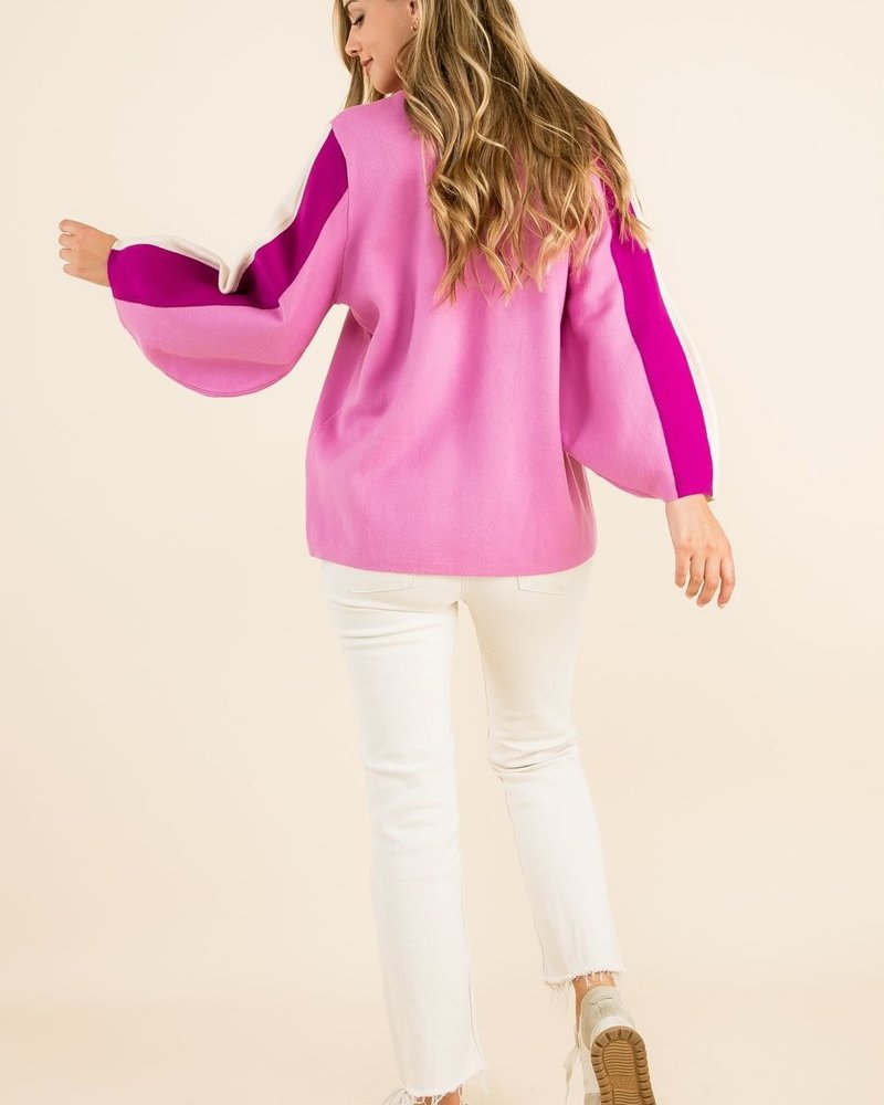 THML THML Color Block Sleeve Sweater