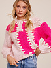 Listicle List Highlighter Pink Stitch Sweater