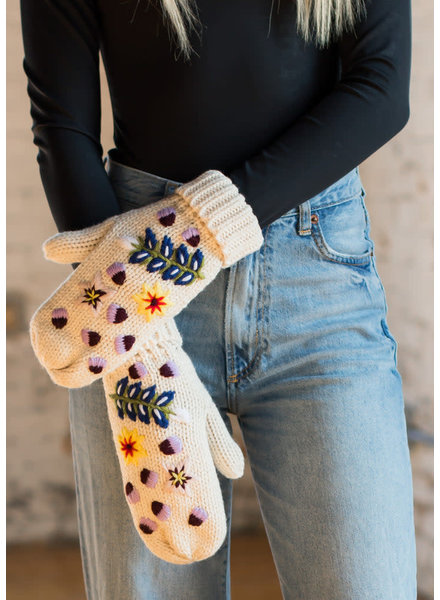 Panache Accessories Hand Stitched Floral Mittens