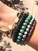 David Aubrey David Aubrey XINB01 Black Turquoise Wrap Bracelet