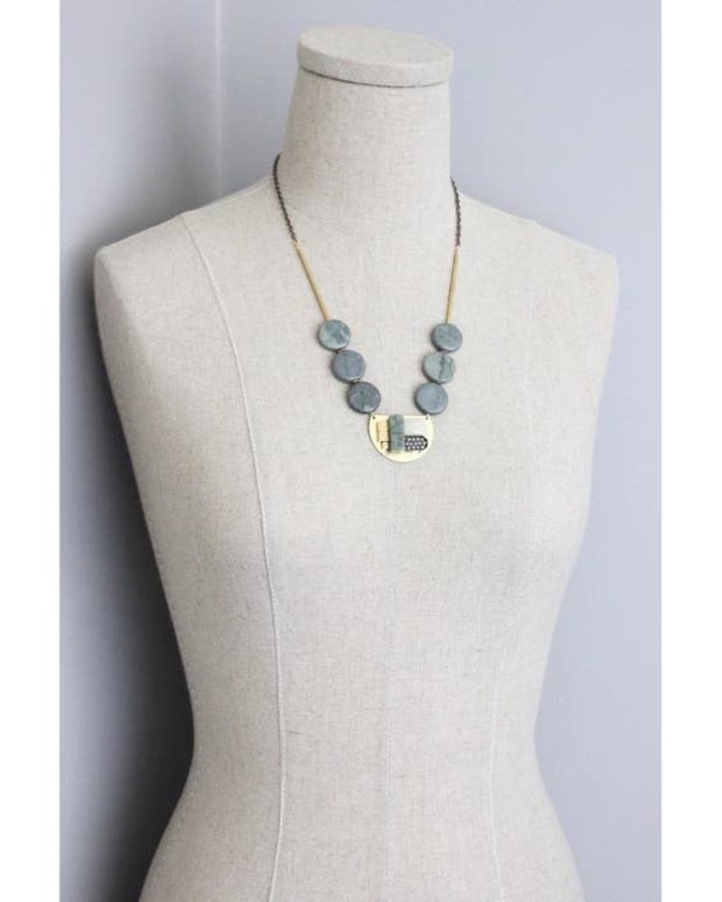 David Aubrey David Aubrey ATH121 Athena Grey Stone Necklace