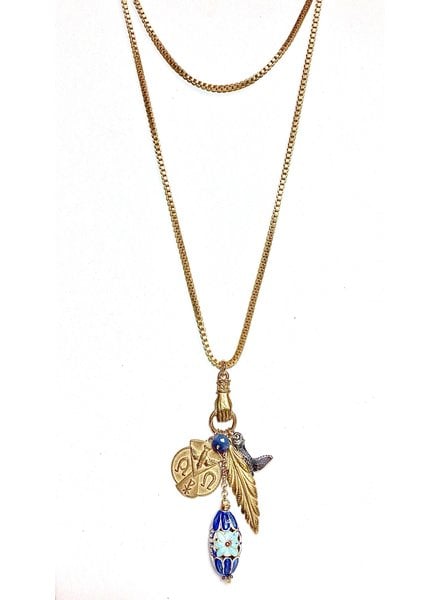 AndreaB Hand Feather Dove Necklace