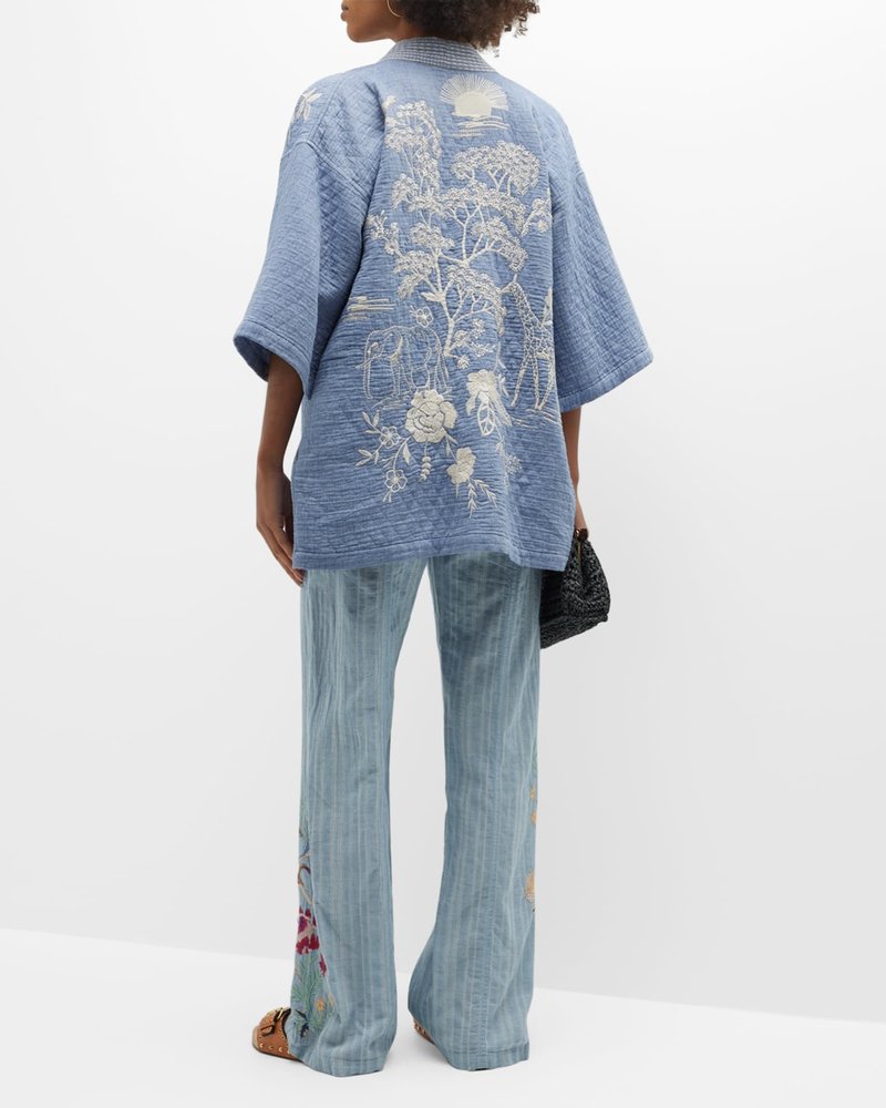 Johnny Was Johnny Was Osiris Quilted Chambray Kimono