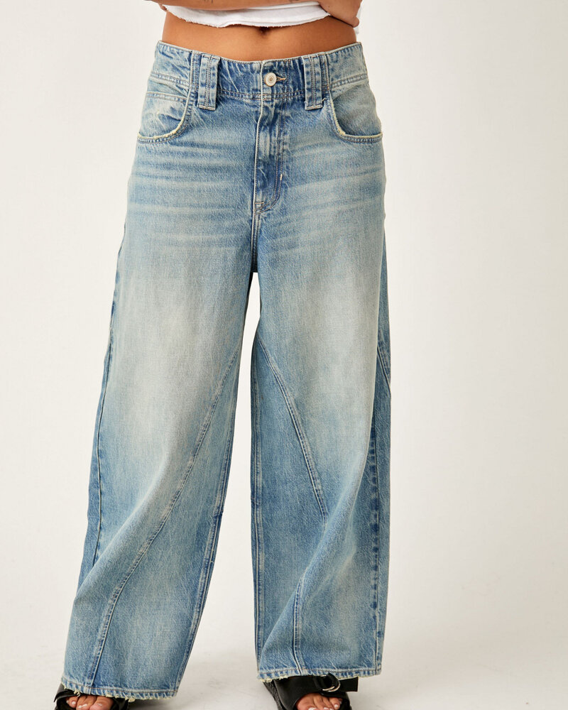 Free People Chill Vibes Dropped Wide Leg Jeans