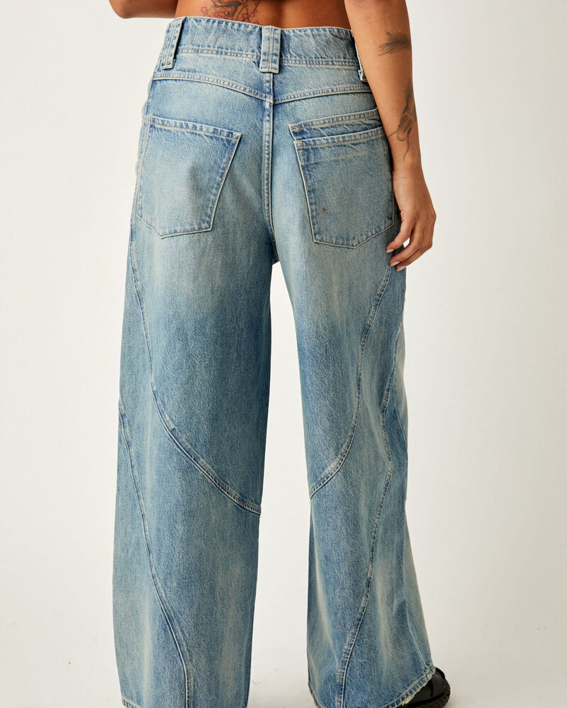 Free People Chill Vibes Dropped Wide Leg Jeans