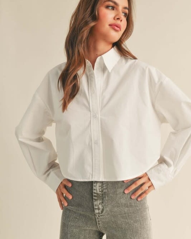 Miou Muse Cropped Button Up