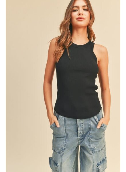 Miou Muse High Neck Ribbed Tank