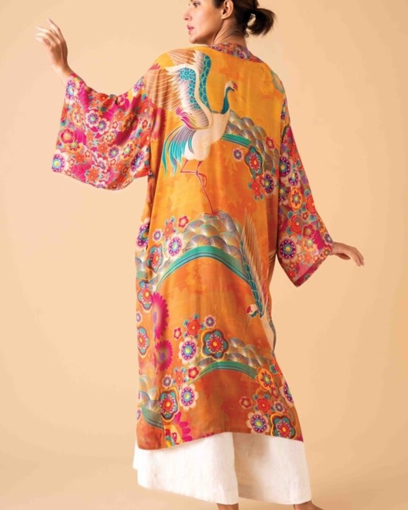 Powder Design Long  Gown Kimono