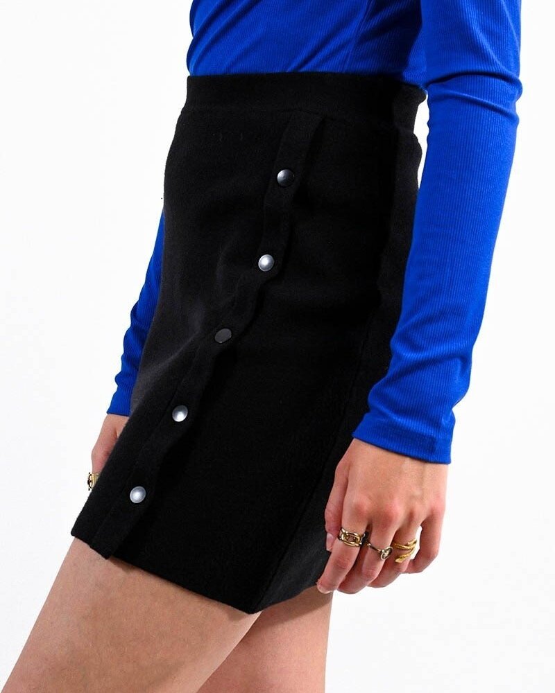 Molly Bracken Button Side Mini Skirt