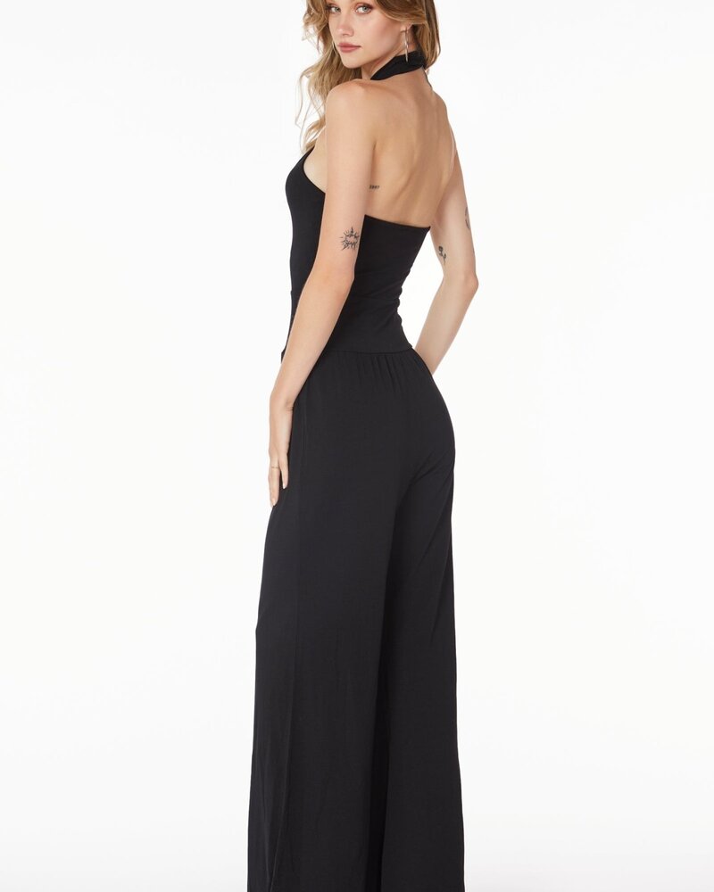 Bobi High Neck Wide Leg Jumpsuit