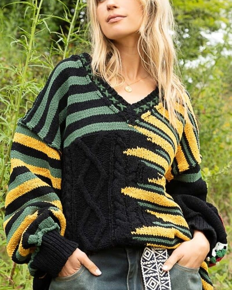 POL Clothing Multi Pattern Sweater
