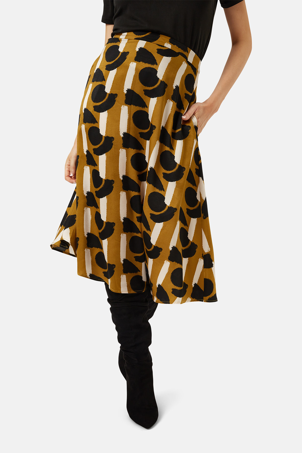 Traffic People Bold Abstract Print Skirt