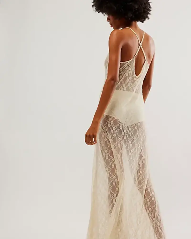 Free People A Little Lace Maxi Slip