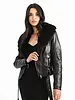 Molly Bracken Fur Lapel Moto Jacket