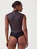 Spanx Mock Neck Faux Leather Bodysuit