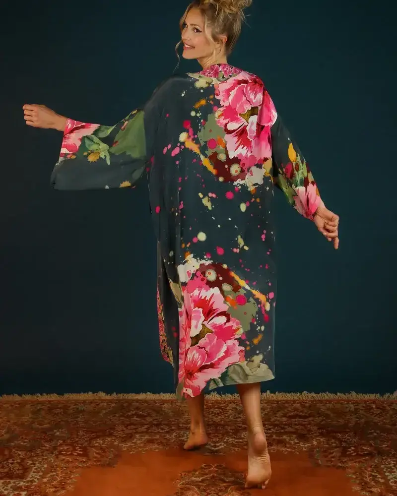 Powder Design Long Gown Kimono