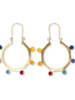 Ink+Alloy Brass Circle Rainbow Dots Earrings