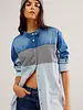 Free People Moto Color Block Shirt