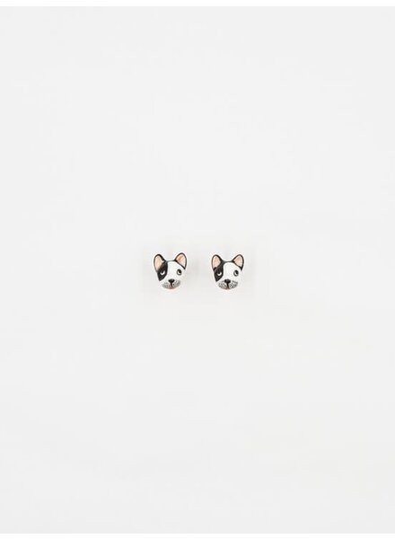 Nach B&W French Bulldog Stud Earrings