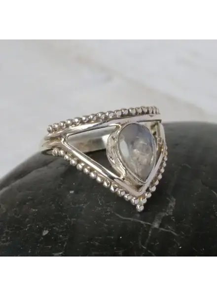 Baizaar Triangle Sterling Moonstone Ring