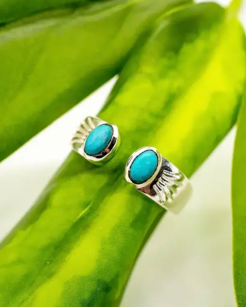 Baizaar Sterling Turquoise Ray Ring