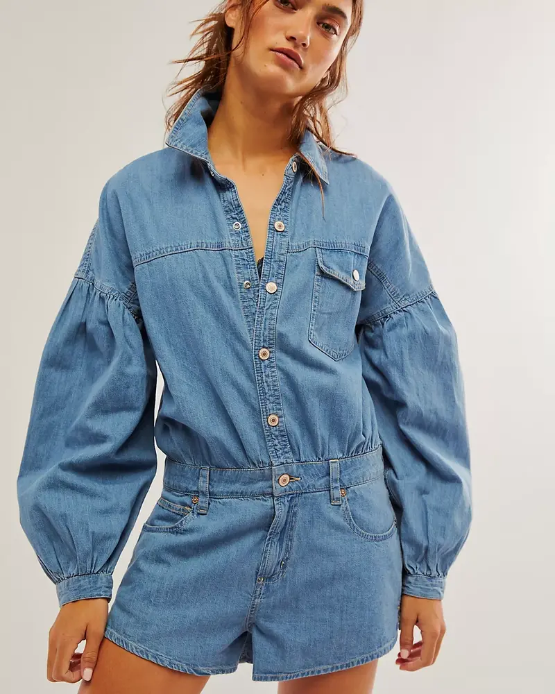 Free People Zodiac Chambray One Piece