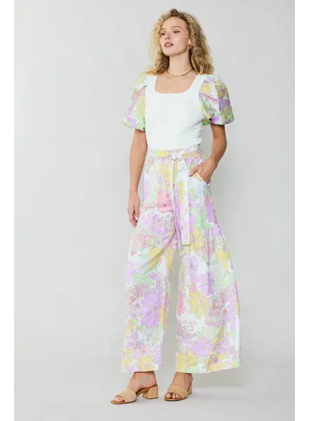 Current Air Floral Wide Leg Pants